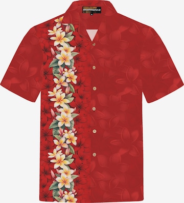 Hawaiihemdshop.deRegular Fit Košulja 'Hawaiihemd Red Elegance' - crvena boja: prednji dio