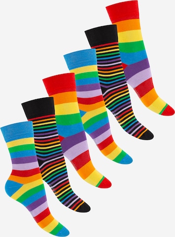 footstar Socken 'Ringel' in Rot: Vorderseite