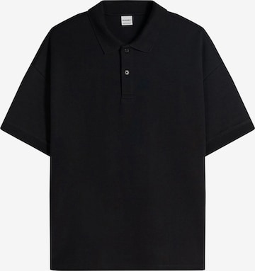 BershkaMajica 'INTERLOCK' - crna boja: prednji dio