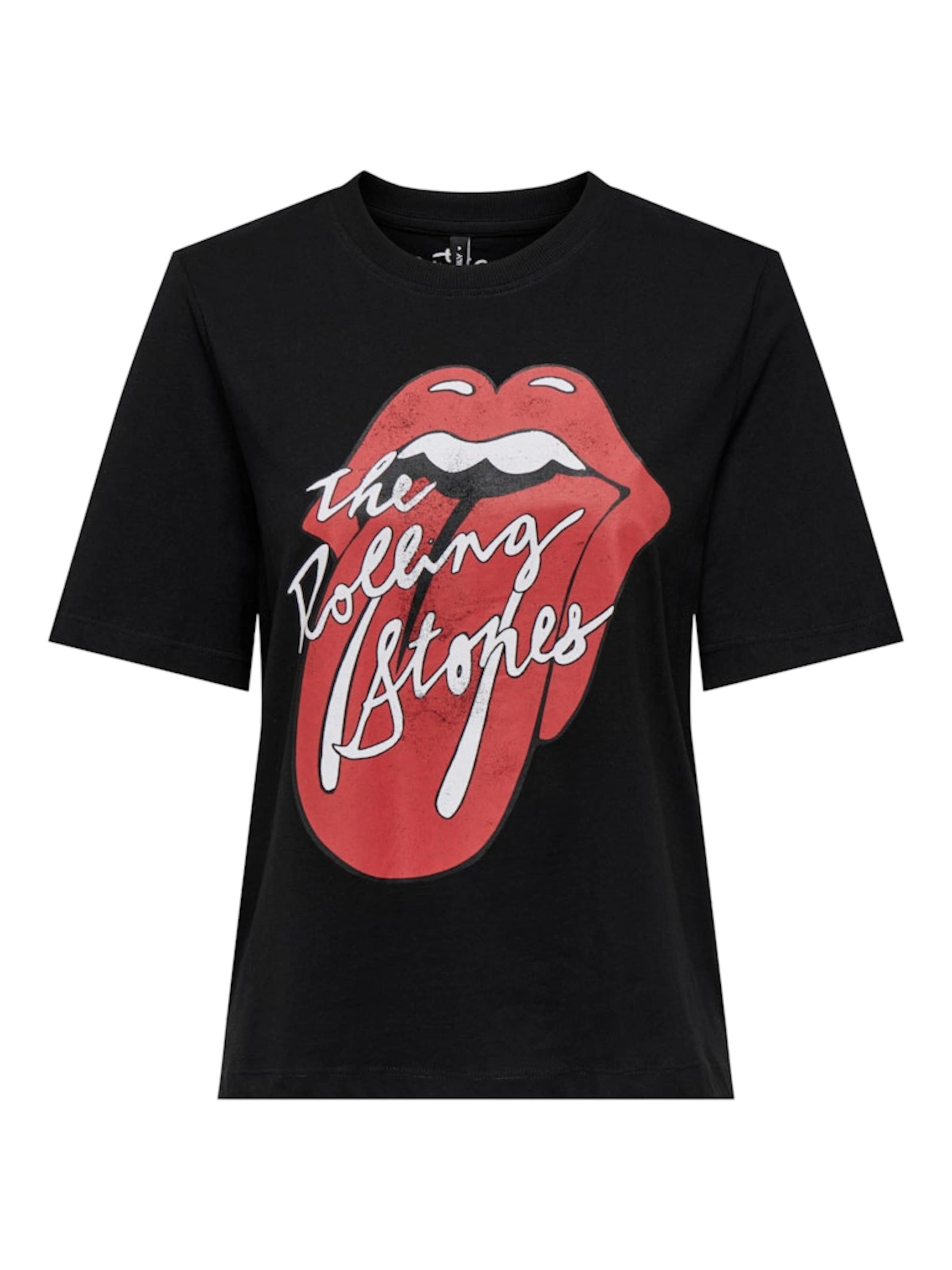 Tricou 'ONLROLLING STONES' de la ONLY pe negru: față