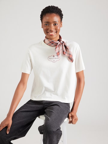 Tricou de la Calvin Klein Jeans pe alb: față