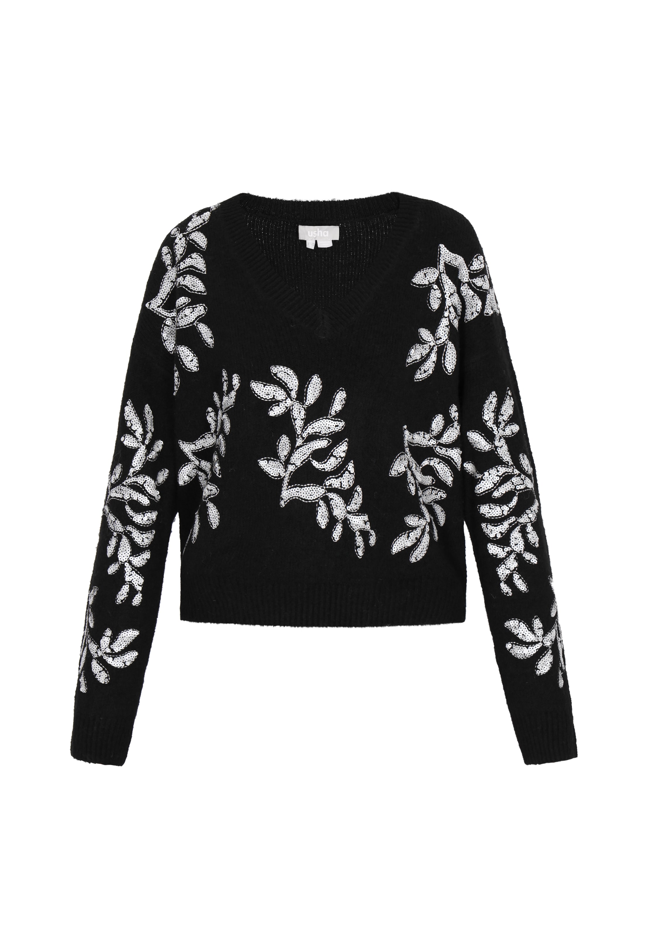 Pull-over Usha en noir : devant