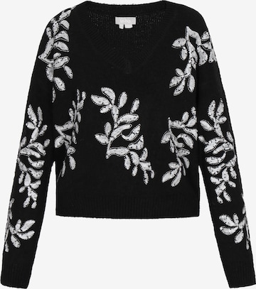 Pull-over Usha en noir : devant