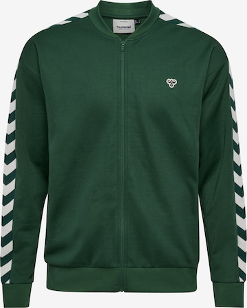 Hummel Athletic Zip-Up Hoodie in Green: front