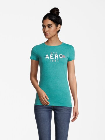 T-shirt AÉROPOSTALE en vert : devant