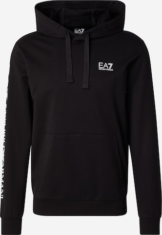 Felpa di EA7 Emporio Armani in nero: frontale