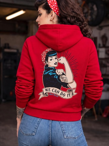 Queen Kerosin Pullover 'We Can Do it' in Rot