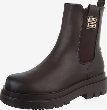 Ital-Design Ankle Boots in Brown: front