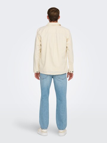 Only & Sons Comfort Fit Jacke 'ONSLEDGER' in Beige