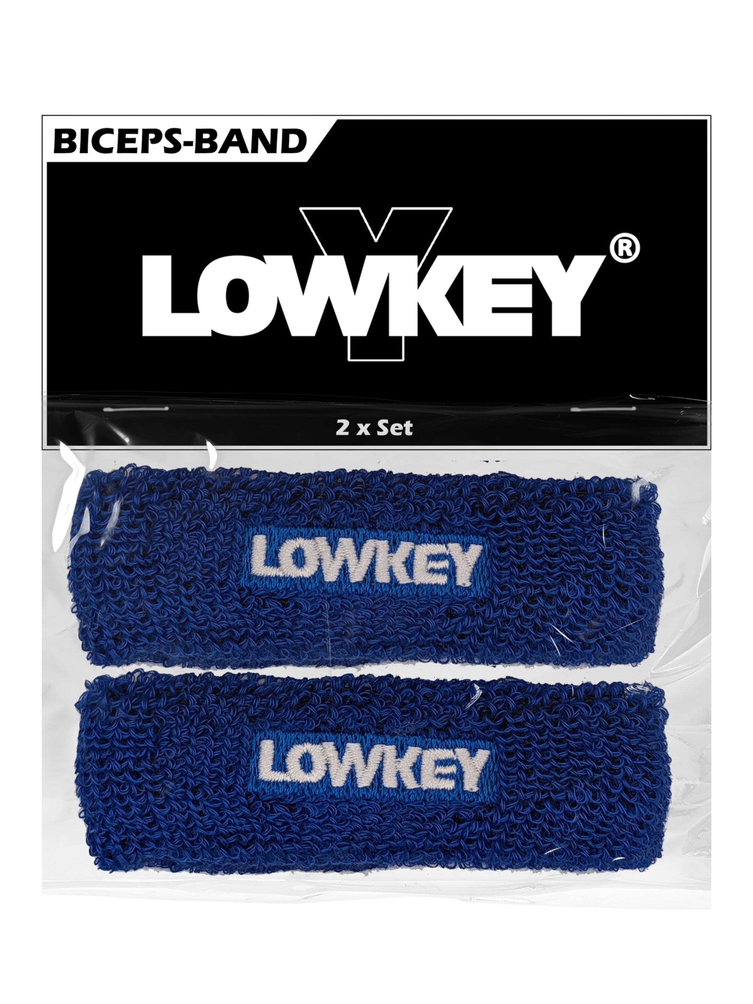 Lowkey Sweatband 'Bizeps Band Oberarm Schweißband Set' in Blue: front