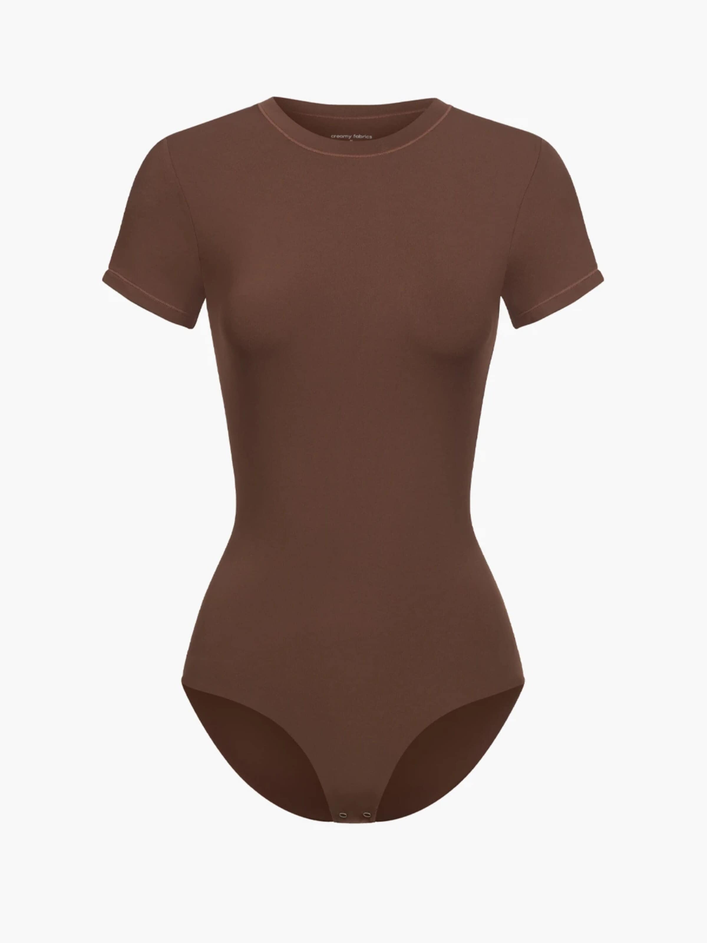 Body 'Crew Neck T-Shirt Bodysuit' cfab (formerly creamy fabrics) en marron : devant