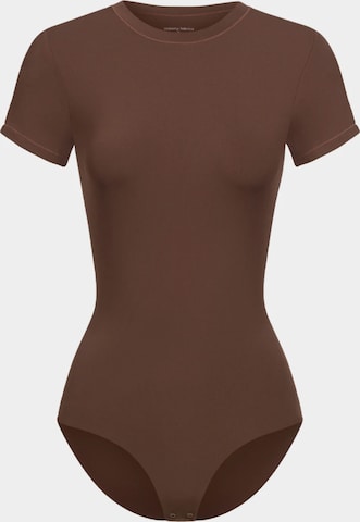 cfab (formerly creamy fabrics) - Body 'Crew Neck T-Shirt Bodysuit' en marrón: frente