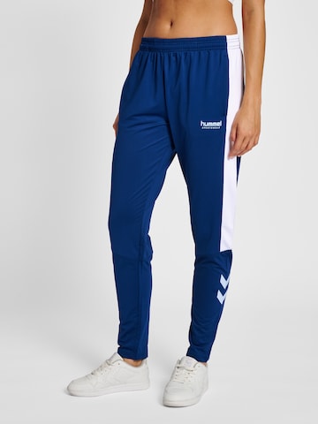 Coupe slim Pantalon de sport 'Agility' Hummel en bleu : devant