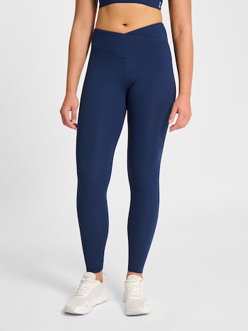 Hummel Skinny Sportbroek in Blauw: voorkant