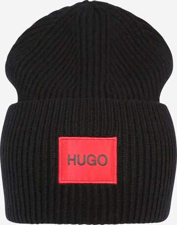 juoda HUGO Red Megzta kepurė 'Xaff'