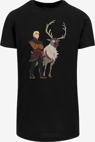 F4NT4STIC Shirt 'Disney Frozen 2 Sven And Kristoff' in Zwart: voorkant