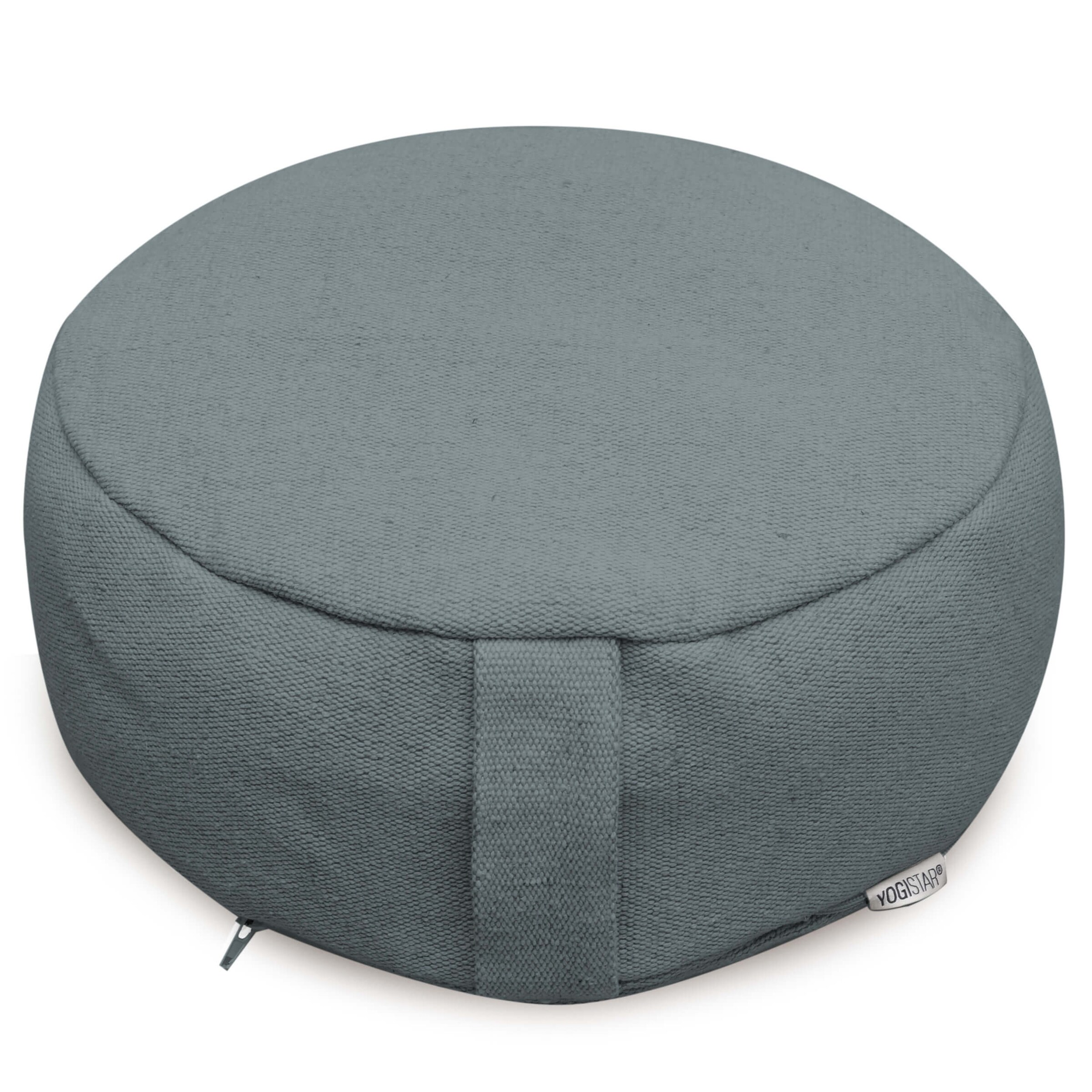 YOGISTAR.COM Kissen in Grau: Vorderseite