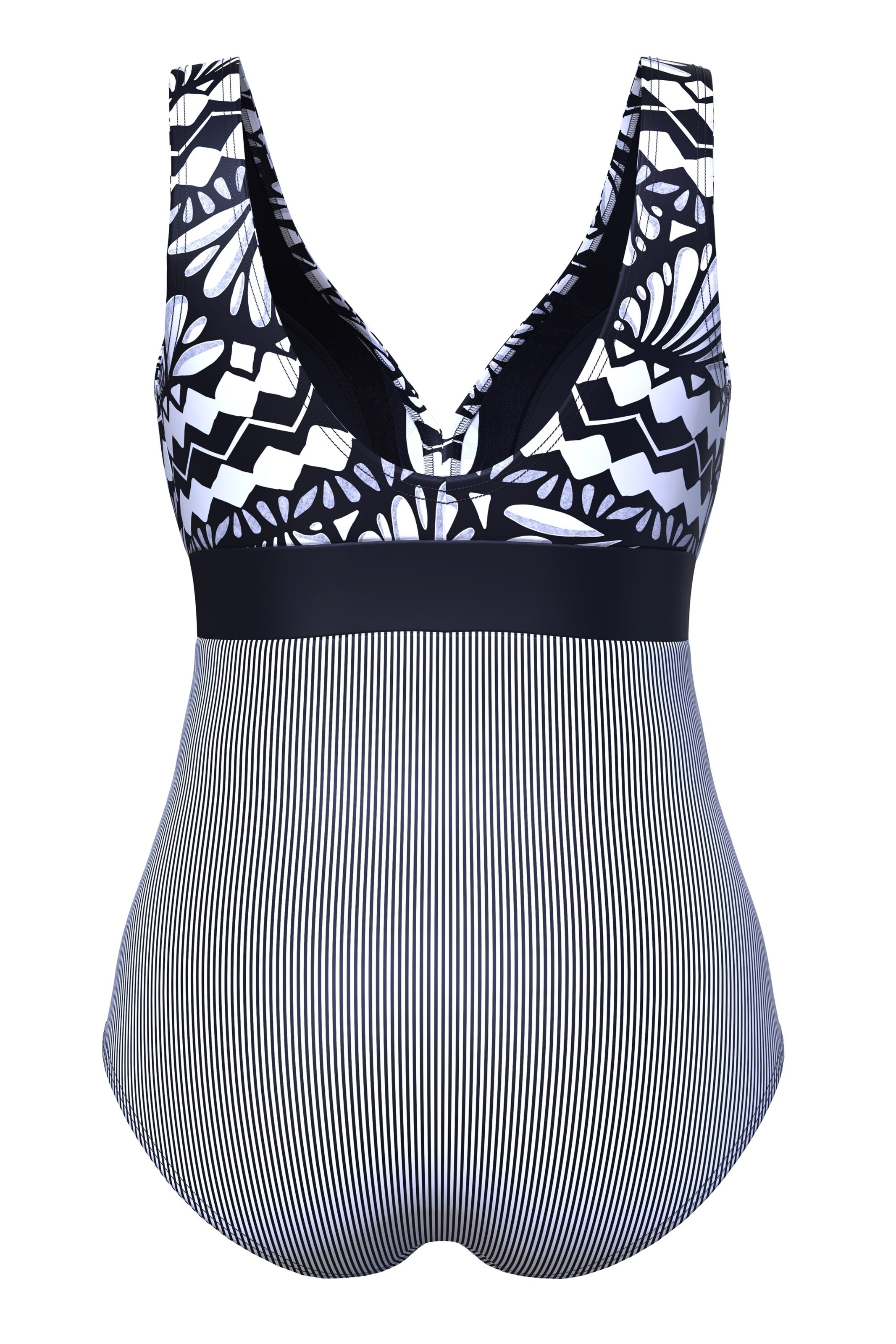 Ulla Popken Badeanzug in Schwarz