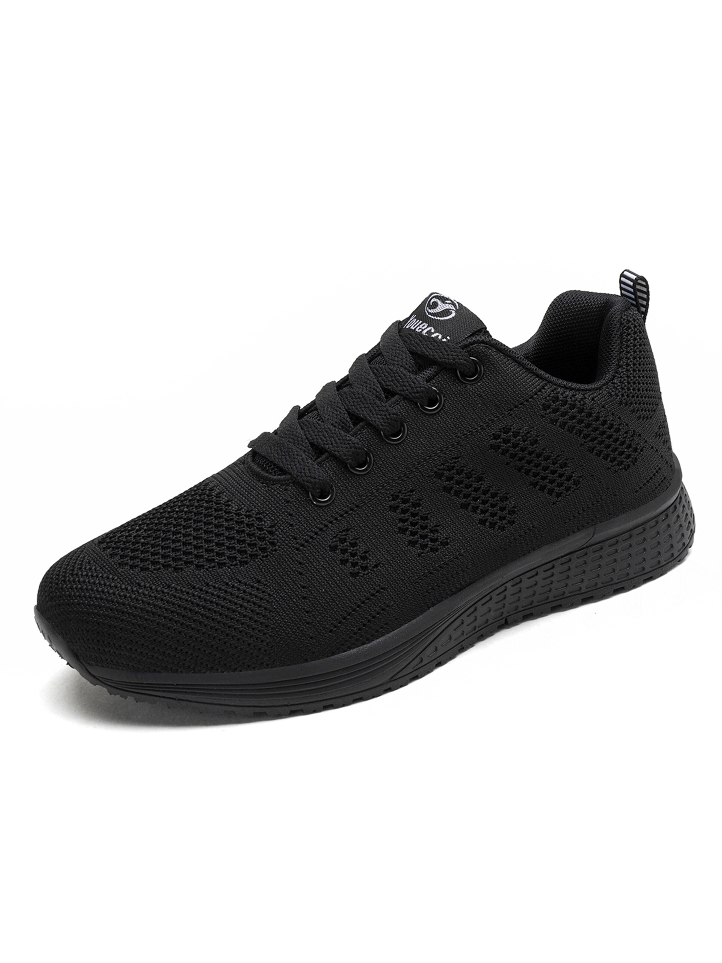 Youecci Sneakers 'A08 dense net flying woven shoes customized' in Black: front