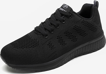 Youecci Sneaker low 'A08 dense net flying woven shoes customized' in Schwarz: Vorderseite