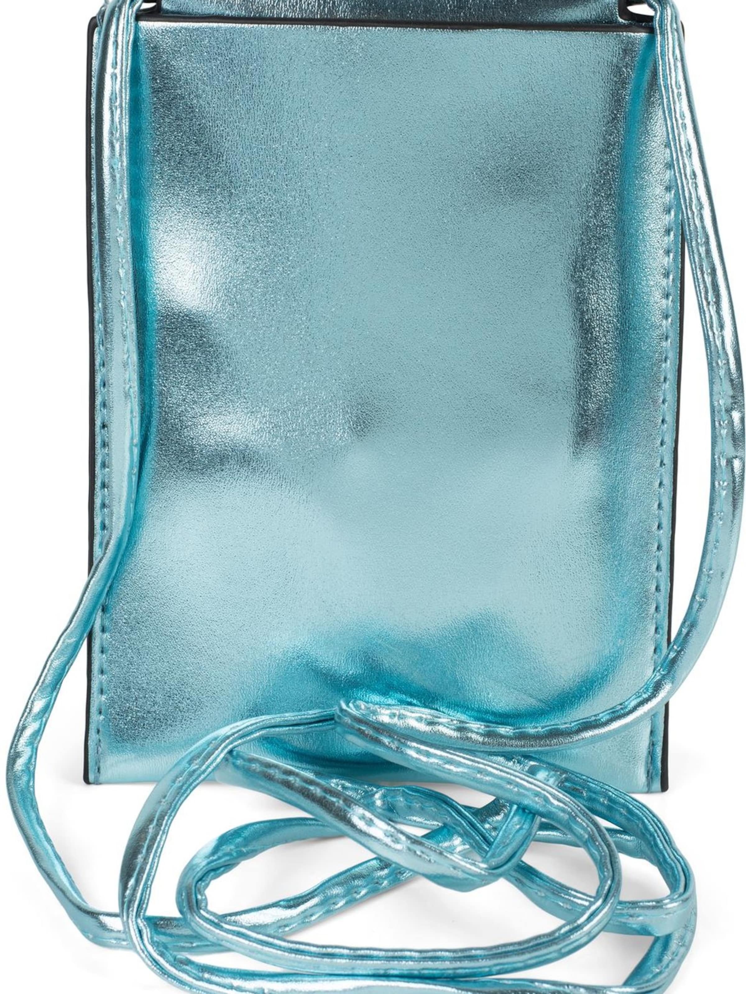 styleBREAKER Crossbody Bag 'Handy Umhängetasche Metallic' in Blue: front