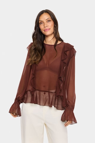 SAINT TROPEZ Blouse 'Labelle' in Brown: front