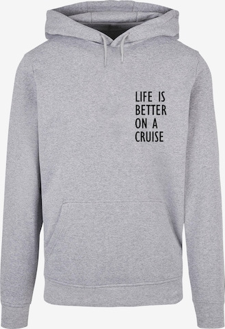 Sweat-shirt 'Life Is Better' Merchcode en gris : devant