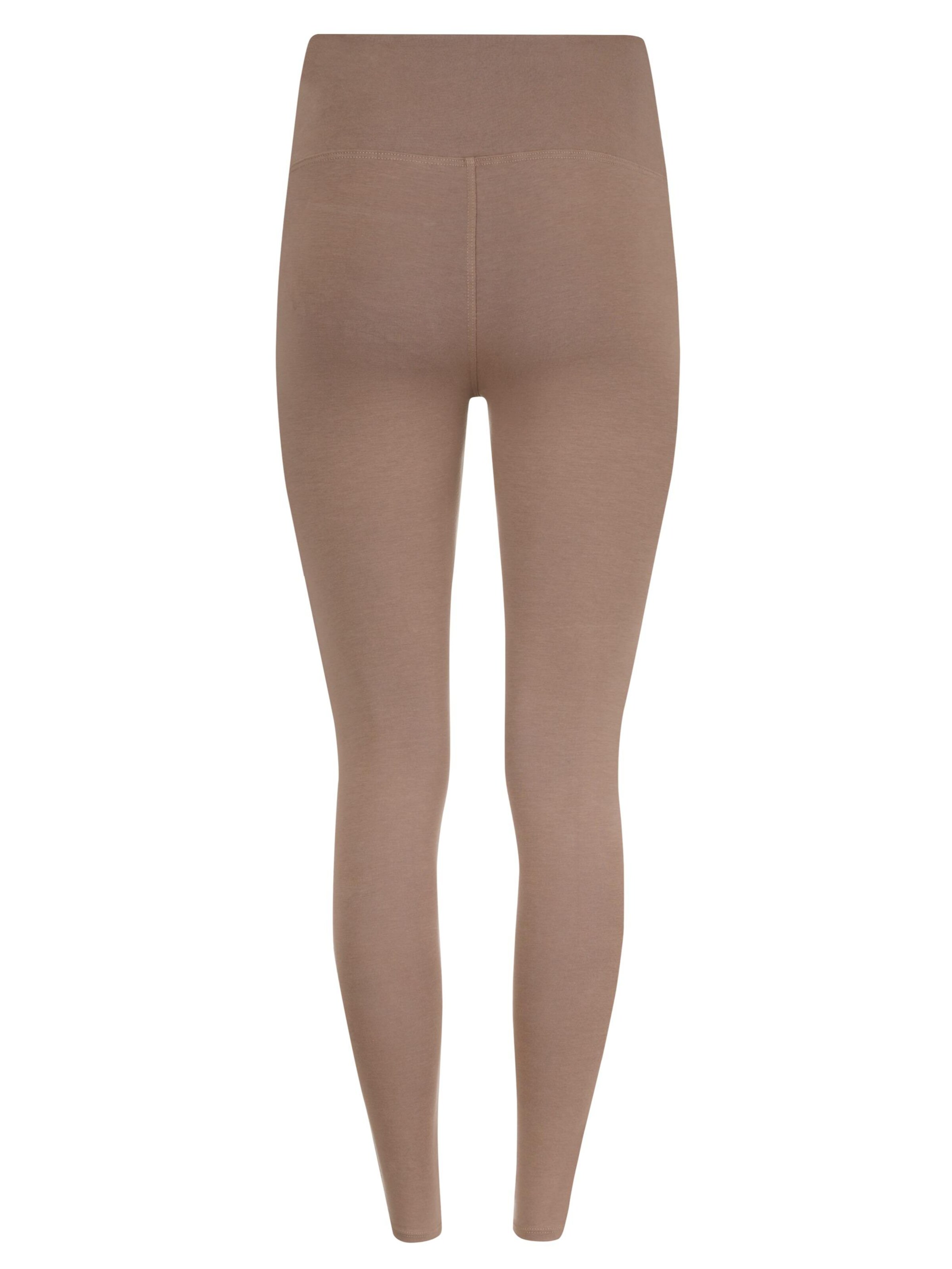 Evoni Slimfit Leggings 'aus Baumwolle mit hohem Bund'‌‌‌ in Braun