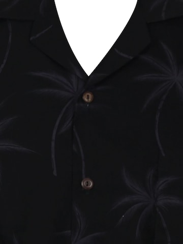 KY's Regular Fit Hemd 'Palmshadow' in Schwarz