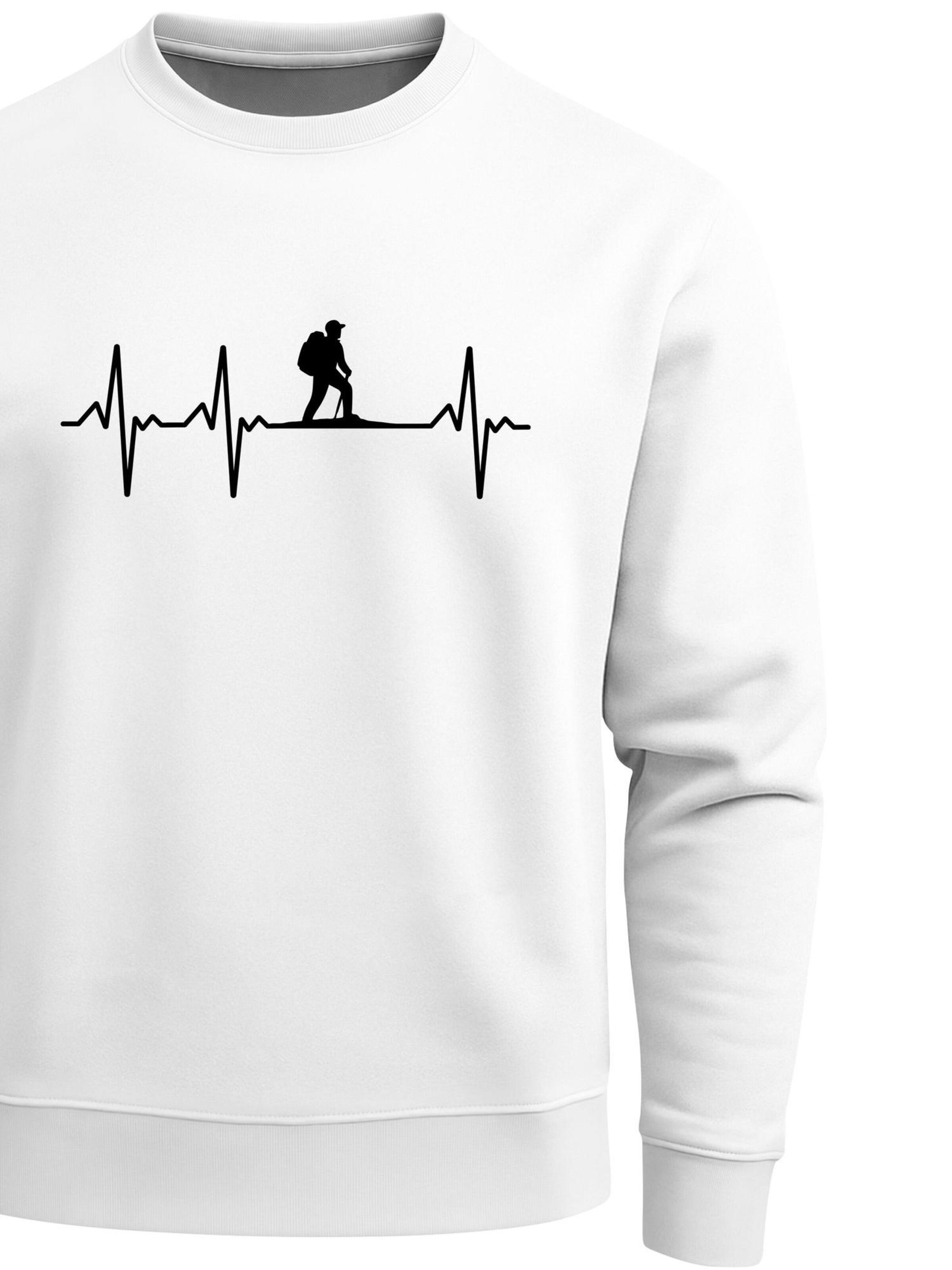 Neverless Sweatshirt 'Wanderer Herzschlag' in White