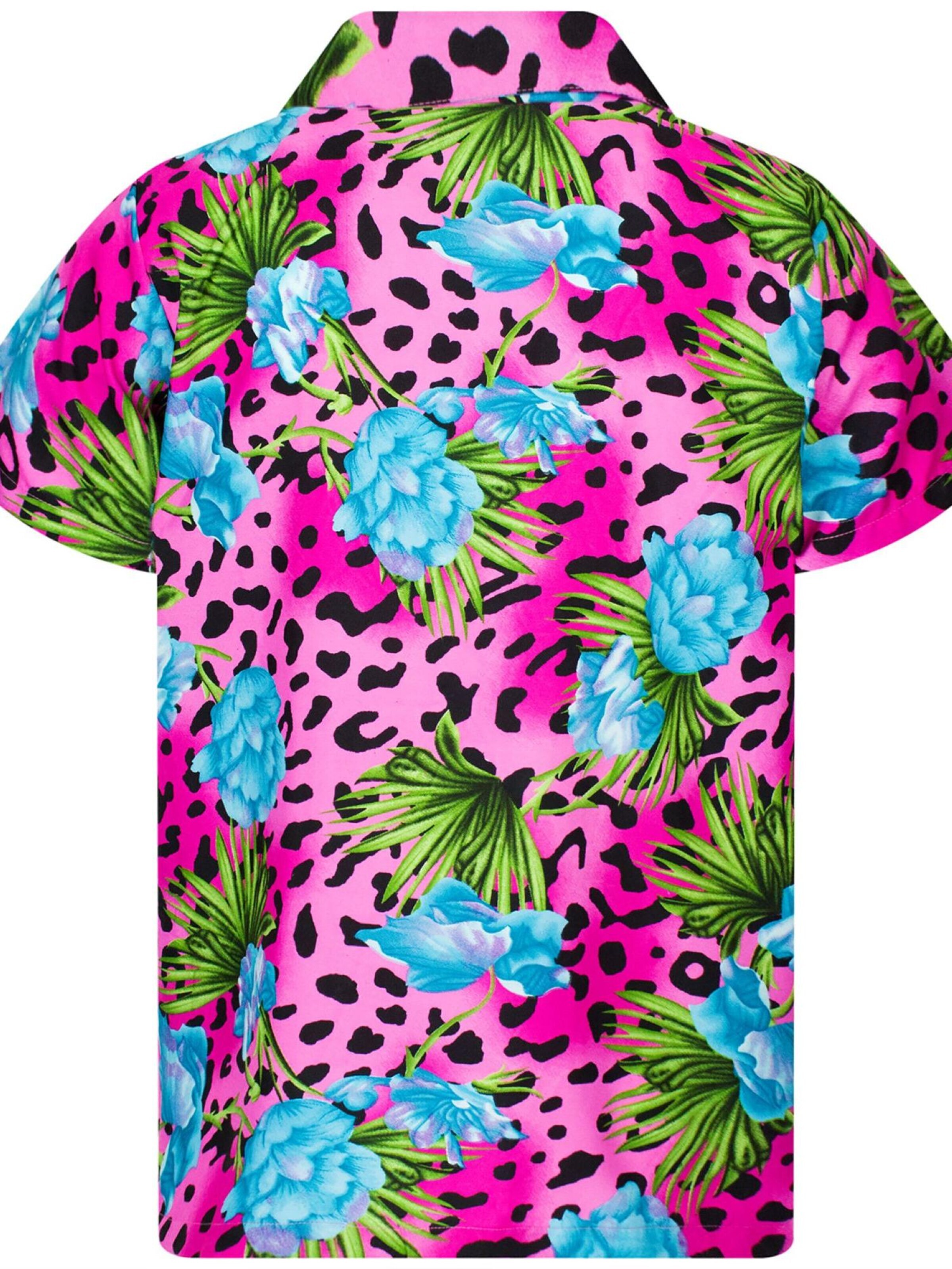 Maglietta 'Leopard Flowers' di King Kameha in rosa