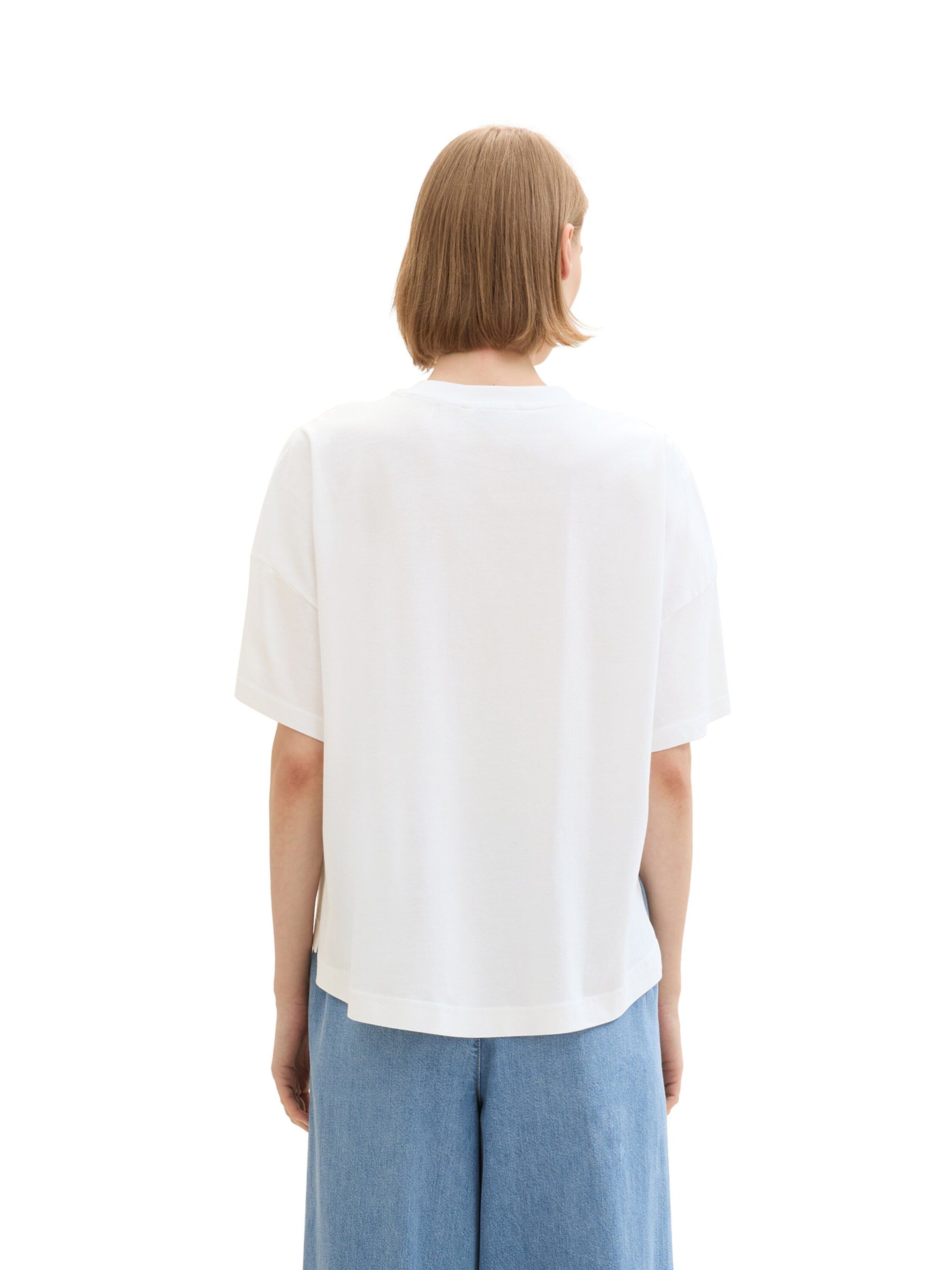 TOM TAILOR DENIM Μπλουζάκι σε λευκό