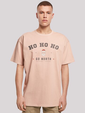 F4NT4STIC Shirt 'Ho Ho Ho Santa Claus' in Oranje: voorkant