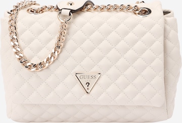 balta GUESS Rankinė su ilgu dirželiu 'EVERLEE CONVERTIBLE XBODY FLAP': priekis