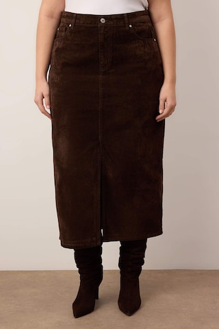 Trendyol Curve Skirt in Brown: front