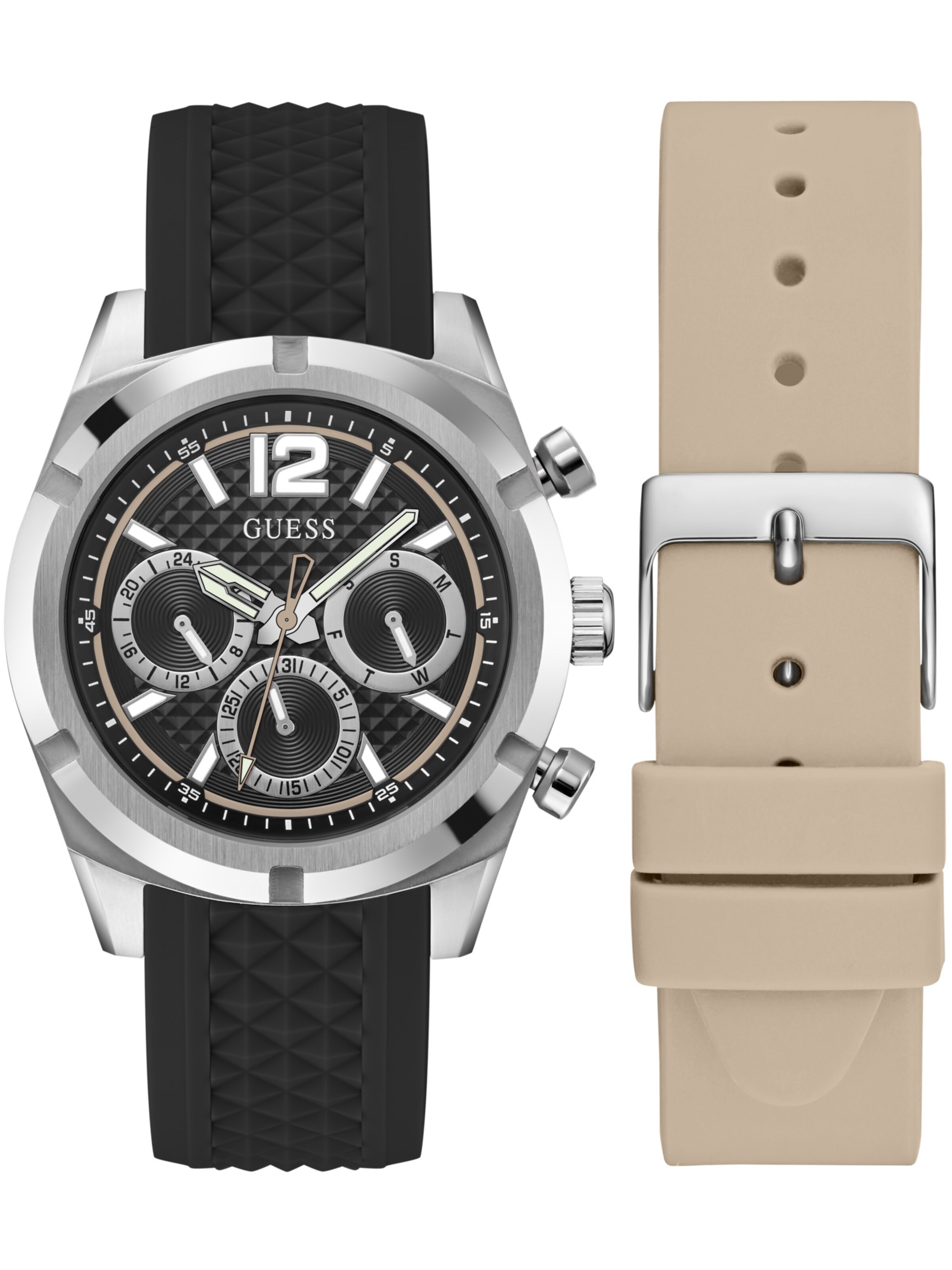 GUESS Analog watch 'RESISTANCE' in Silver: front