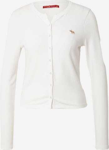 Cardigan Abercrombie & Fitch en blanc : devant