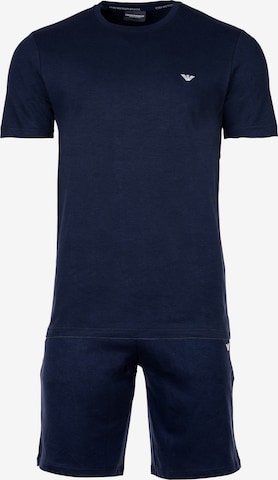 Pigiama corto di Emporio Armani in blu: frontale