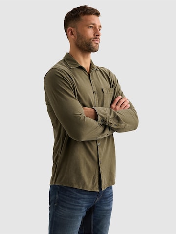 PME Legend Regular fit Skjorta 'Shirt with garment-dye wash and chest pocket' i grön