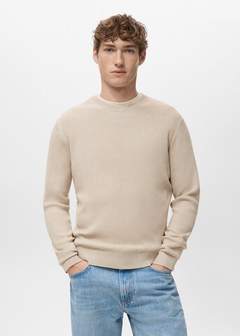 MANGO MAN Sweater 'Antigua' in Beige: front
