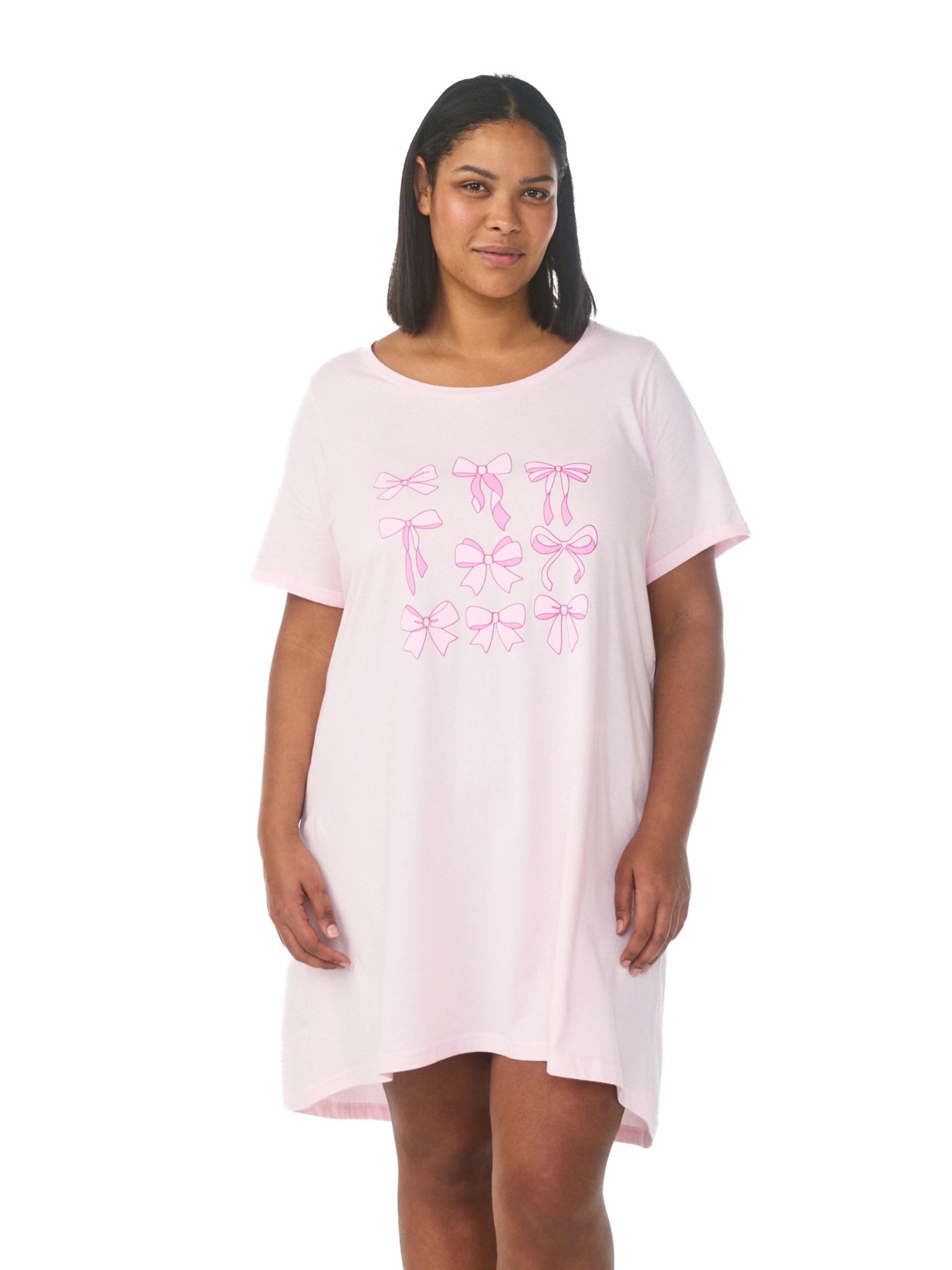 Zizzi Nachthemd 'Mally' in Pink: Vorderseite