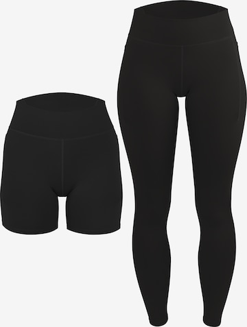 Circle Five Leggings 'Sport Set 2 pcs (Radlershorts mit Taschen + Leggings mit Taschen)' in Black: front