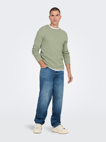 Only & Sons Regular fit Sweater 'Panter' in Green