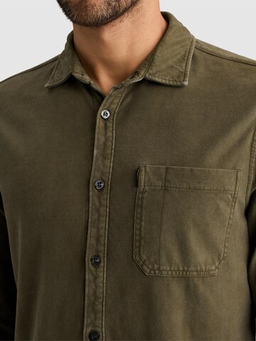 PME Legend Regular fit Overhemd 'Shirt with garment-dye wash and chest pocket' in Groen
