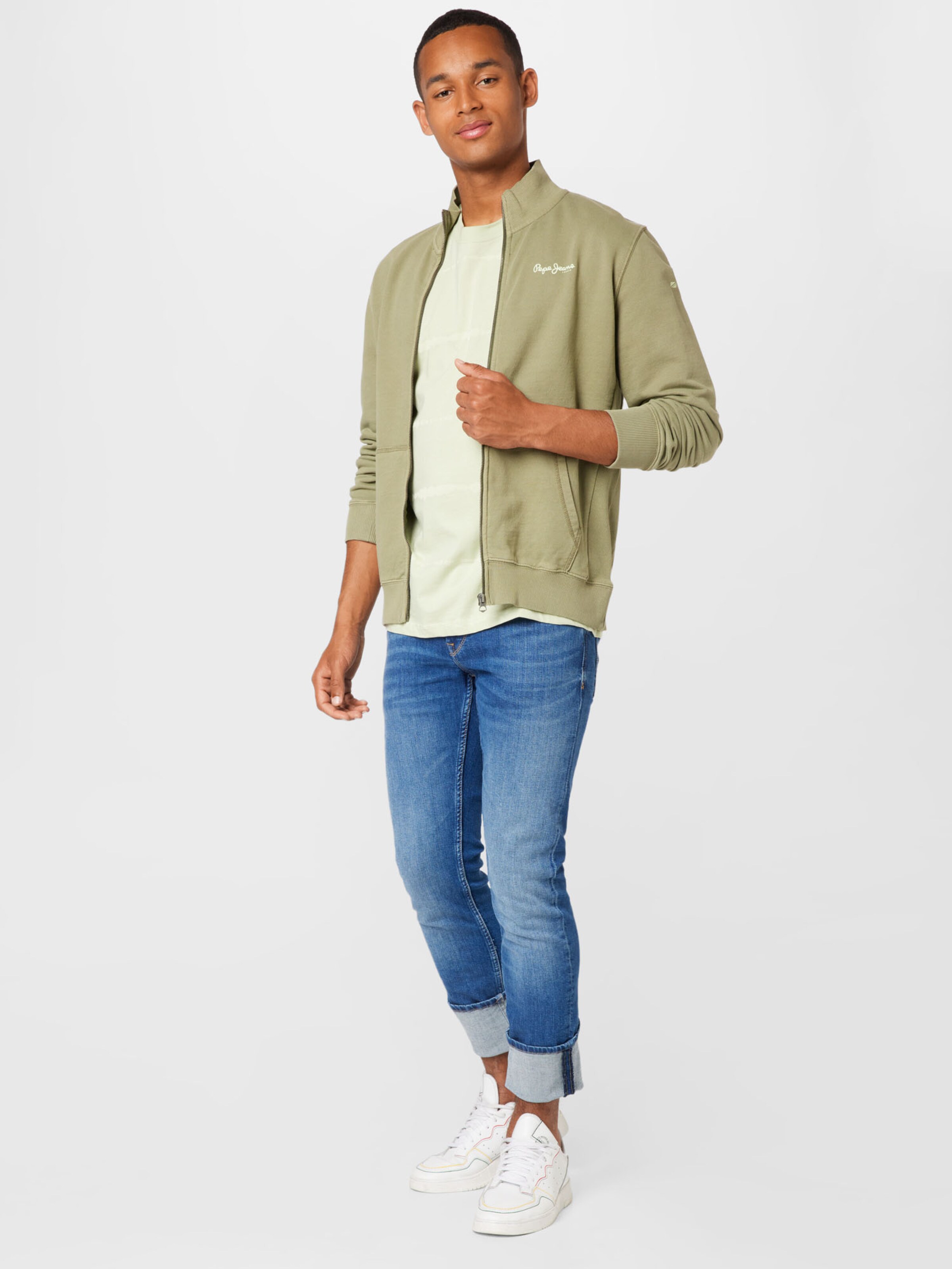 Männer Sweat Pepe Jeans Sweatjacke 'DESTIN' in Khaki - QA96136 Männer Sweat Pepe Jeans Sweatjacke 'DESTIN' in Khaki - QA96136