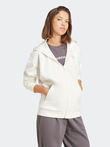 ADIDAS SPORTSWEAR Спортна жилетка с качулка 'ALL SZN' в бяло: отпред