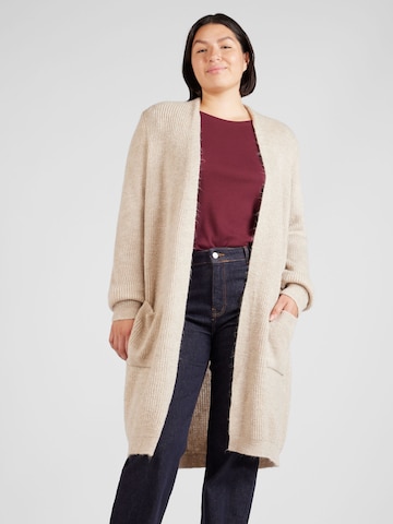 ONLY Curve Knit Cardigan 'JADE' in Beige: front