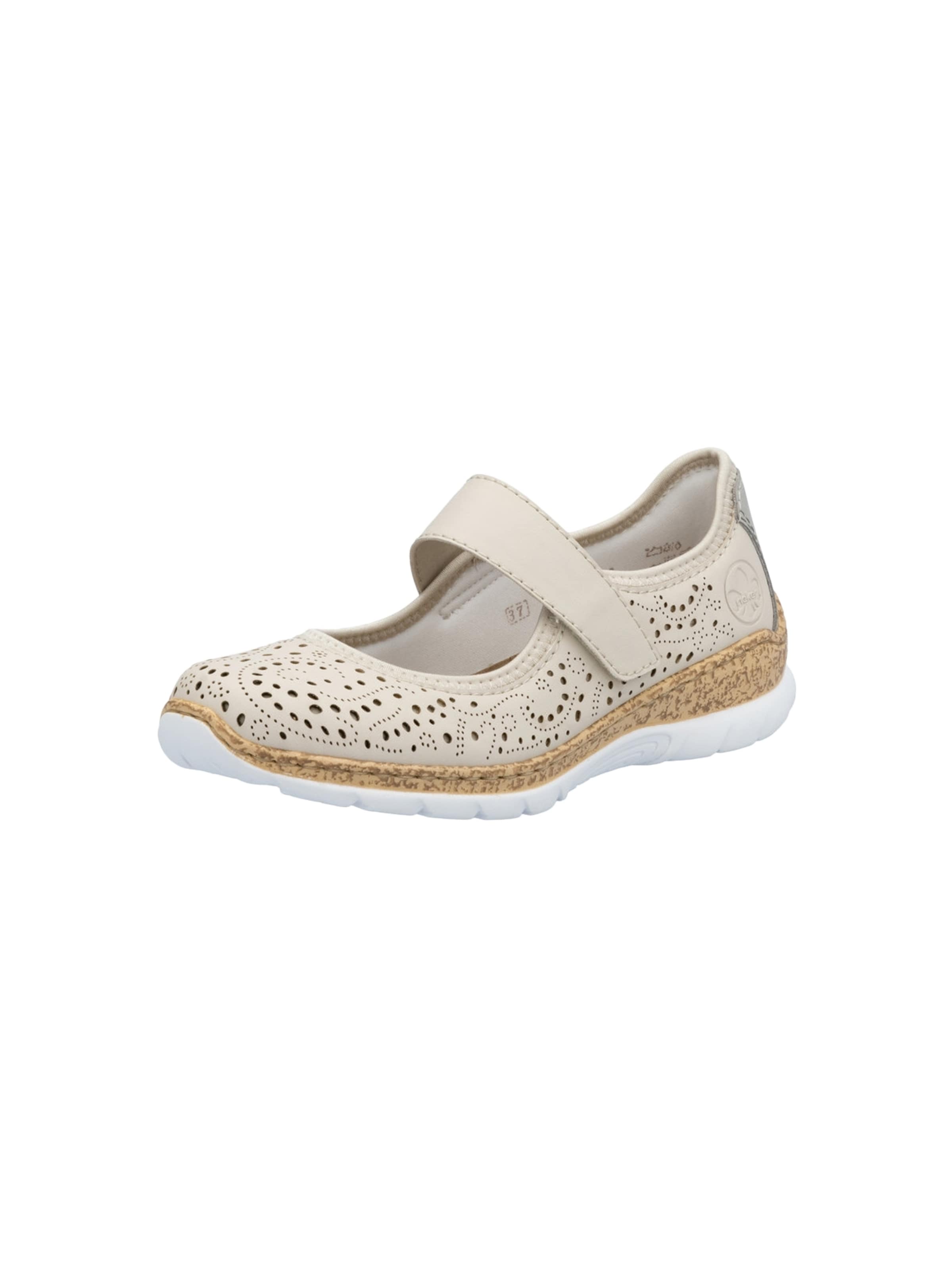 Rieker Ballerina 'Alabama Ballerinas mit Klettverschluss' in Beige: front
