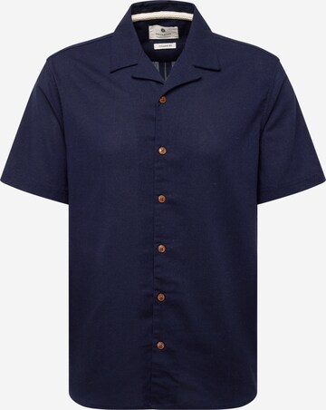 anerkjendt Comfort fit Button Up Shirt 'LEO' in Blue: front