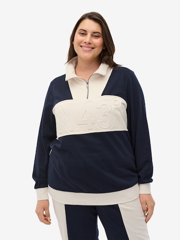 Sweat-shirt Zizzi en bleu : devant